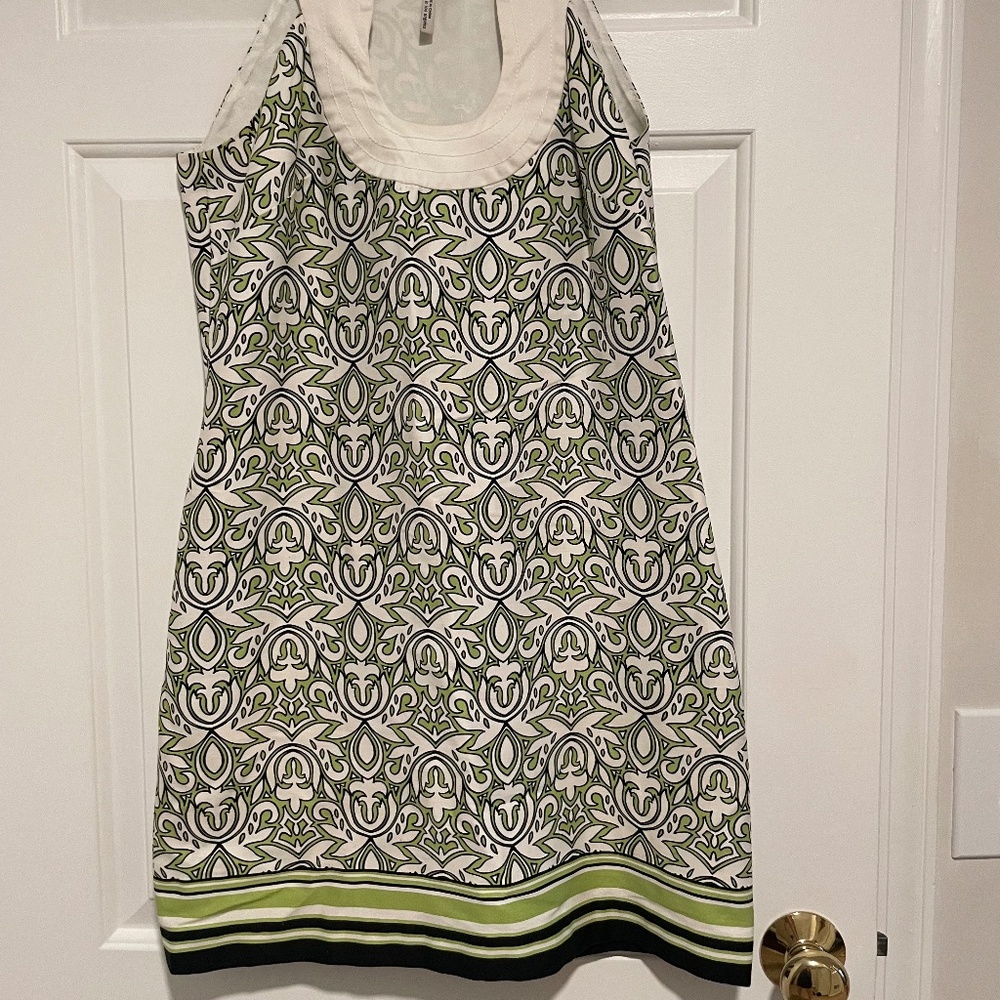 Laundry By Design Green Pattern Halter Dress - image 2